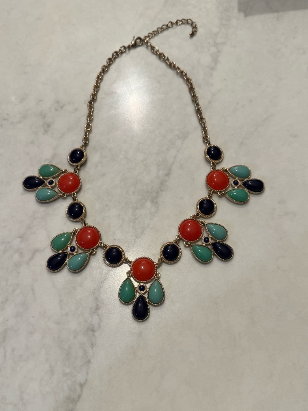 Francesca’s Collection |Statement Multi-Color Cabochon Necklace | Gold Tone